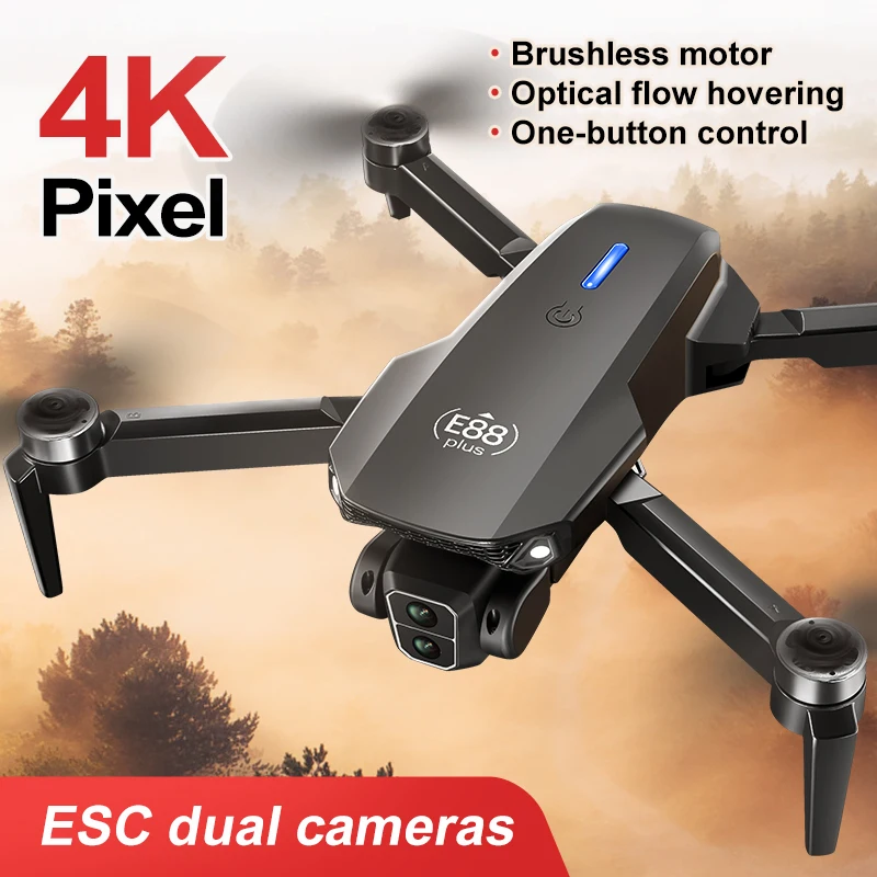New E88 Plus Quadcopter Drone: - Drone Gimbal Brushless reseña y precio